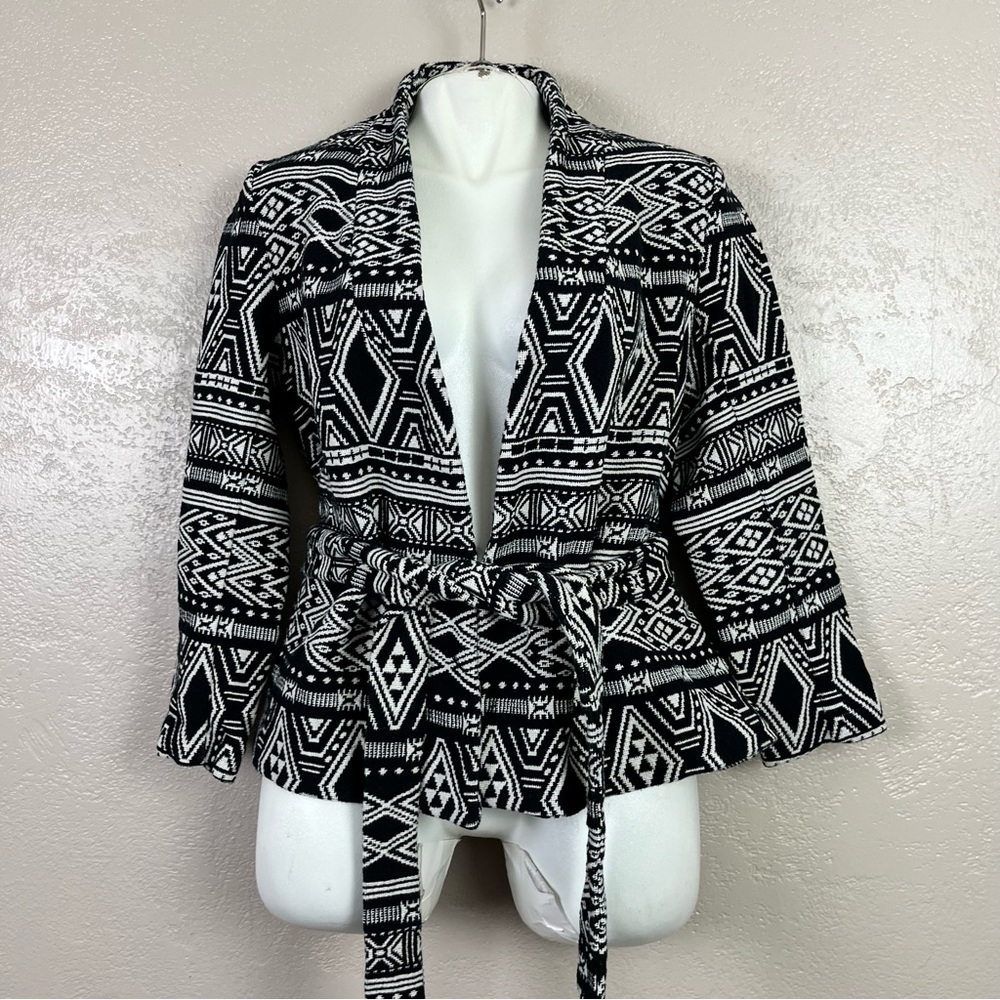H&M Conscious Cardigan Womens‎ size 8 black and white